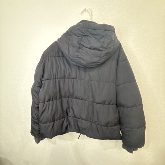 GAP ColdControl Max Short Puffer Hooded Jacket Size XL Black Water Resistant - Picture 2 of 5